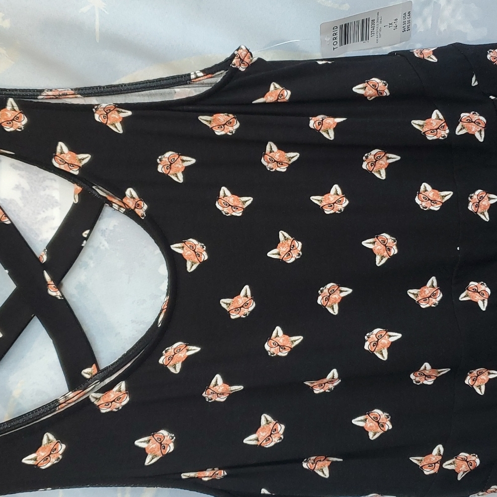 Torrid size 1 fox print dress with pockets